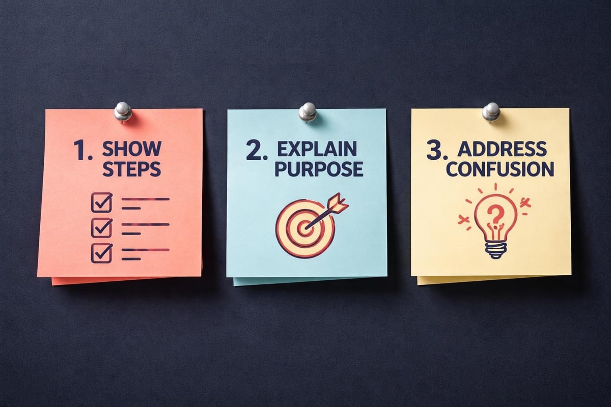 Clear video instruction structure