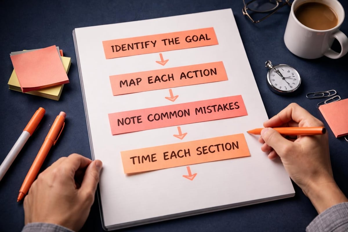 Planning steps for tutorial content