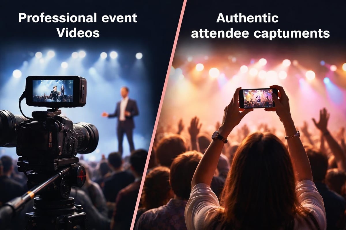 Authentic event moments versus polished marketing content
