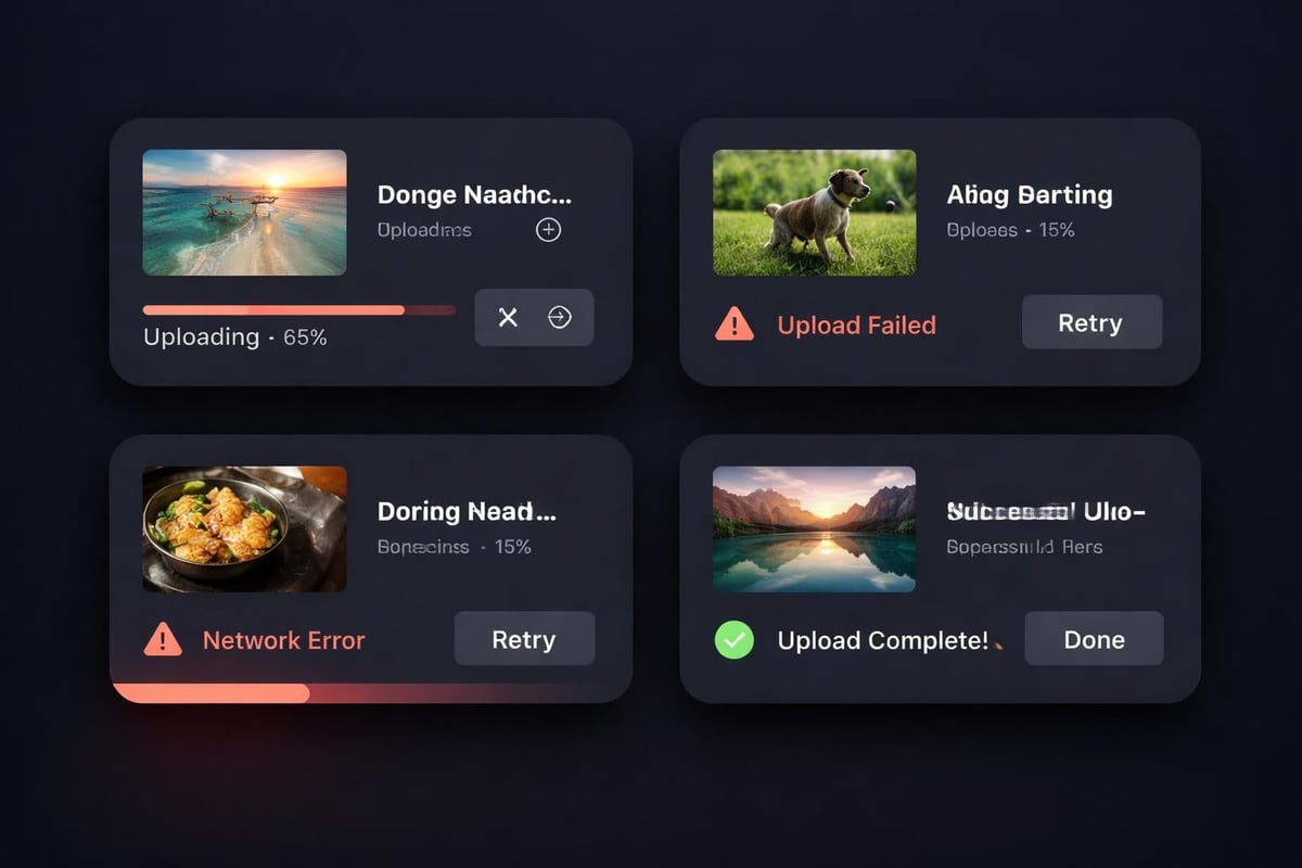 Upload interface design priorities