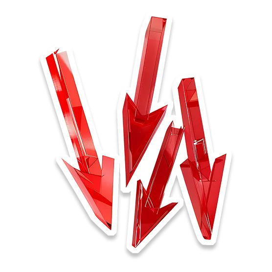 An image of four red arrows pointing down.