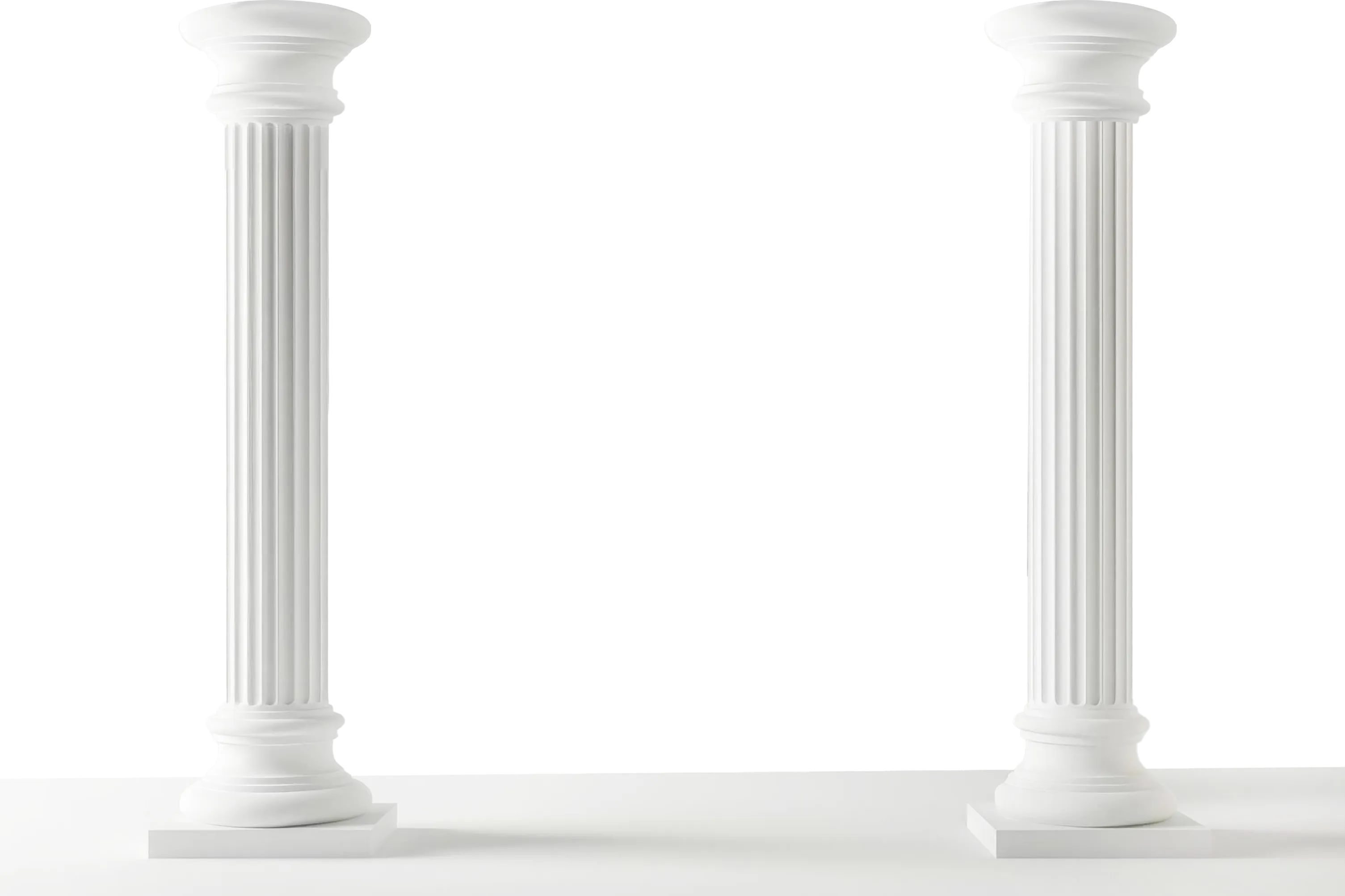 Two white ancient columns