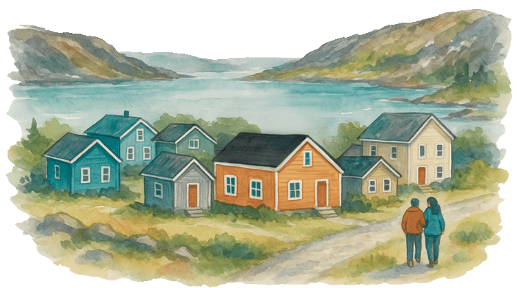 Illustration of community in Nunatsiavut