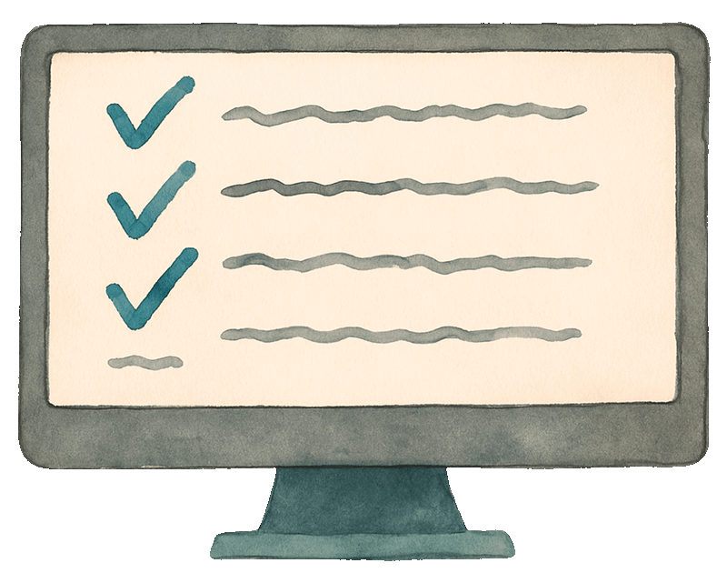 An image of a computer with eligibility requirements