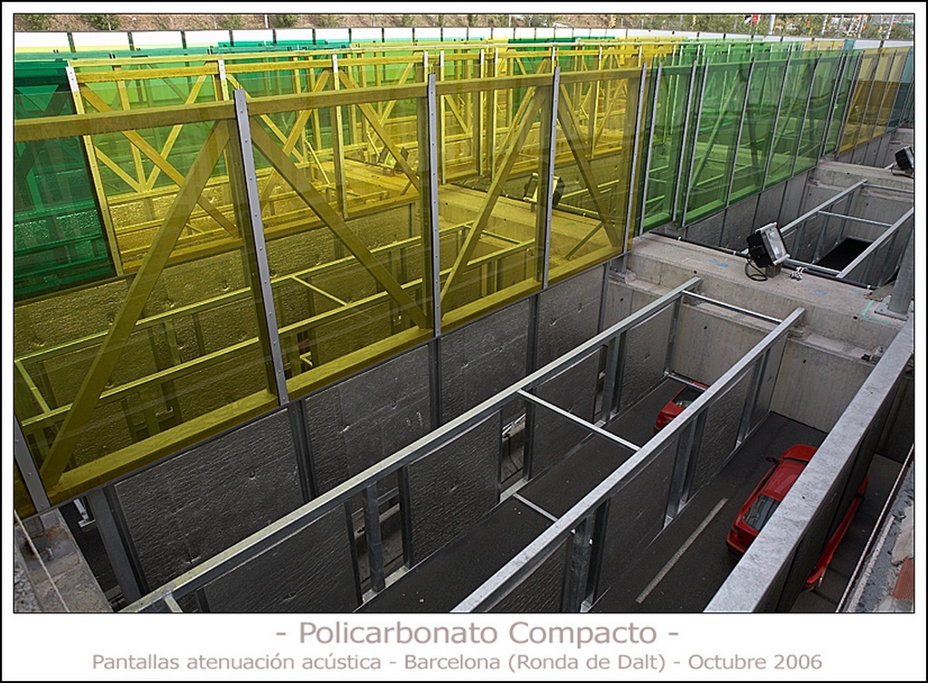 Policarbonato Compacto - Interiorismo/Decoración - Pantallas de atenuación acústica-Rondas (Barcelona)