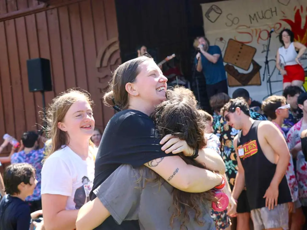 Australians bonding at a music show at AmeriCamp AU summer camp in USA.