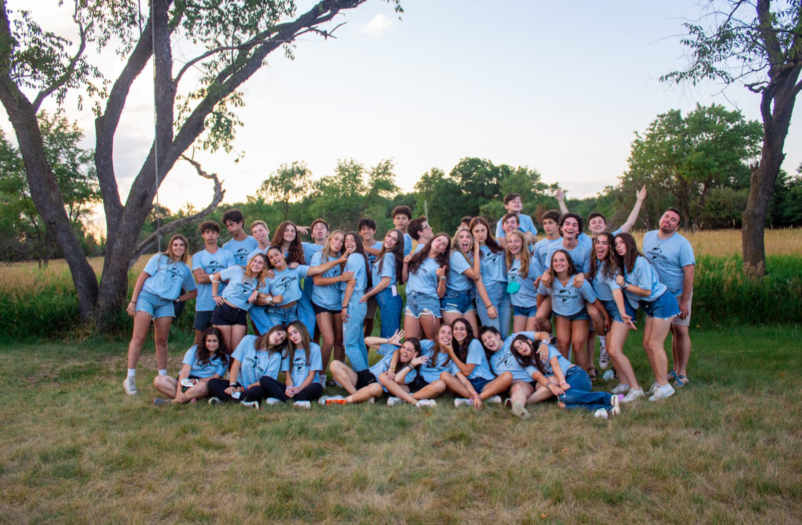 Summer camp counsellors and participants at Beber Camp