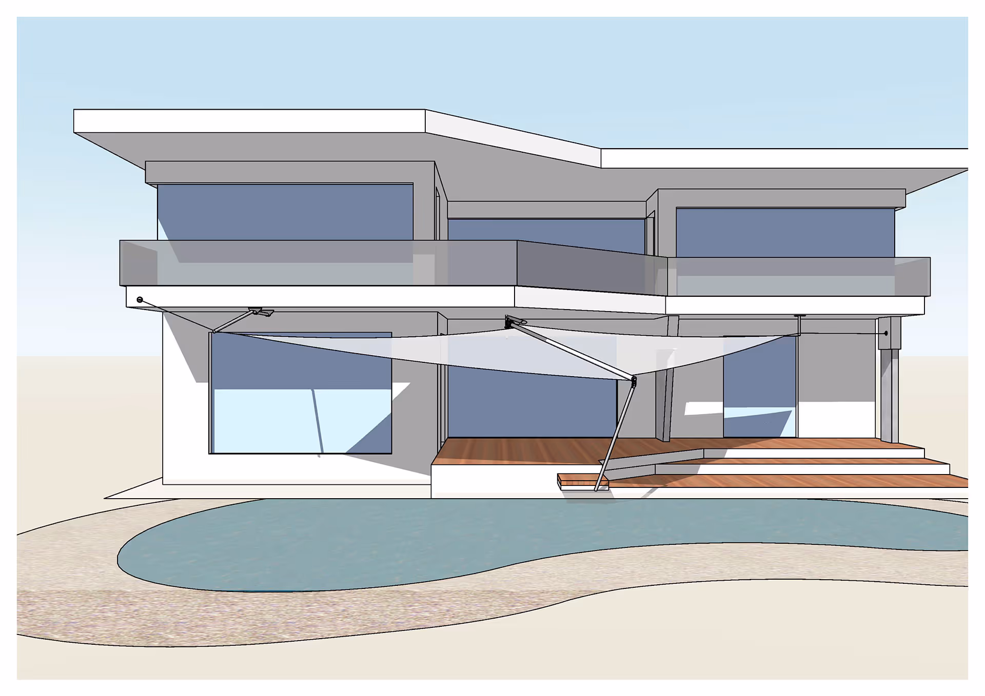 Die Planung zum Vergleich zum vorherigen Foto. Planung vs. Realität - kaum ein Unterschied.