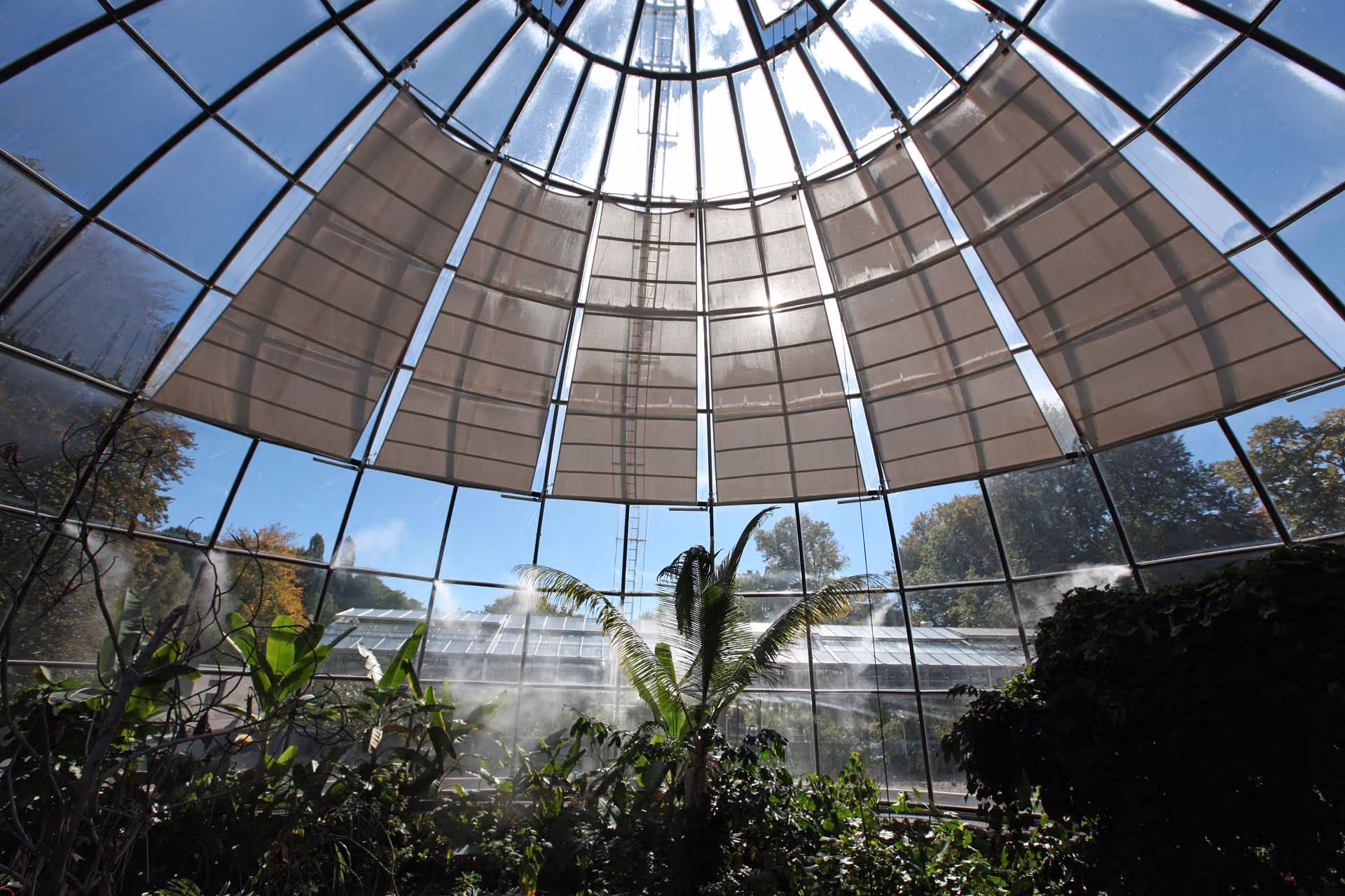 The Botanical Garden in Zurich counts on the custom-made SunSquare sun sails - which were installed indoors.