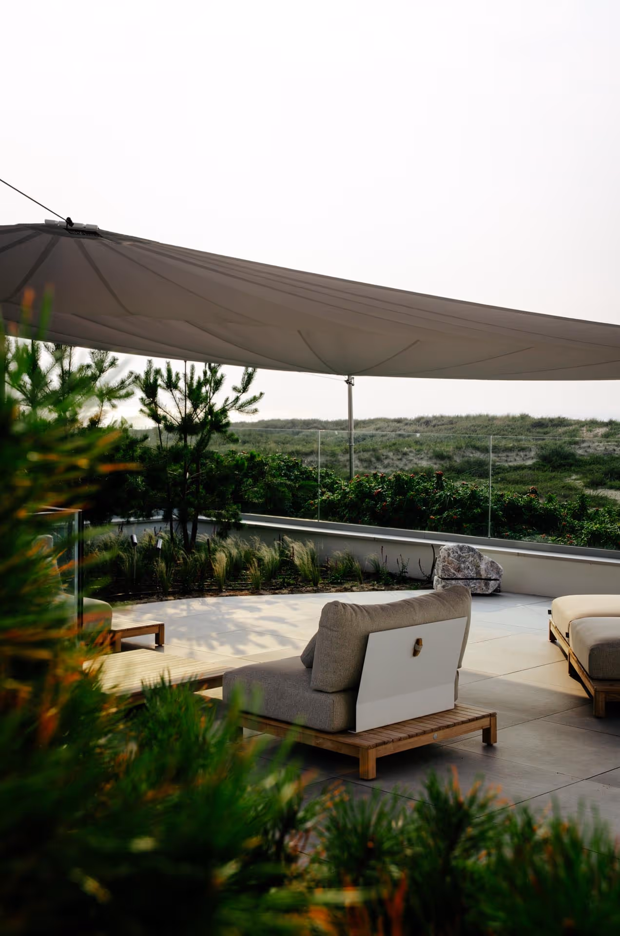 Nahe der Nordsee wurde ein SunSquare Sonnensegel von dem Partner MSK errichtet.