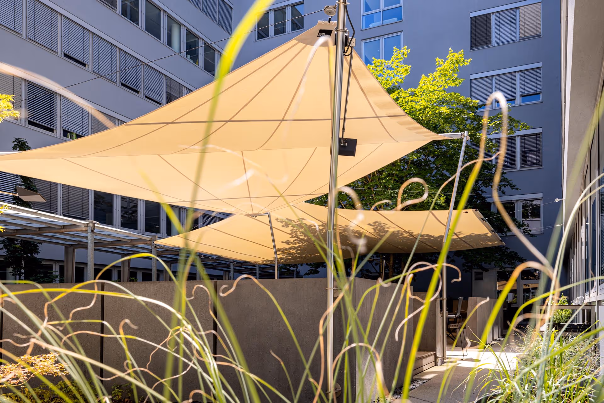 Courtyard of an operations building