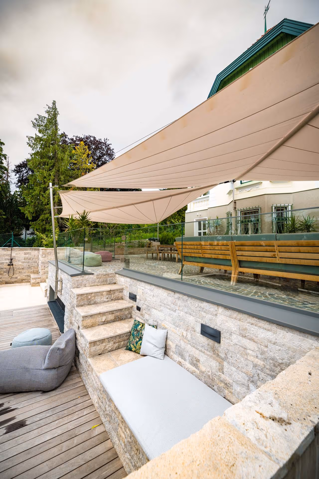 The supports were fixed to walls.