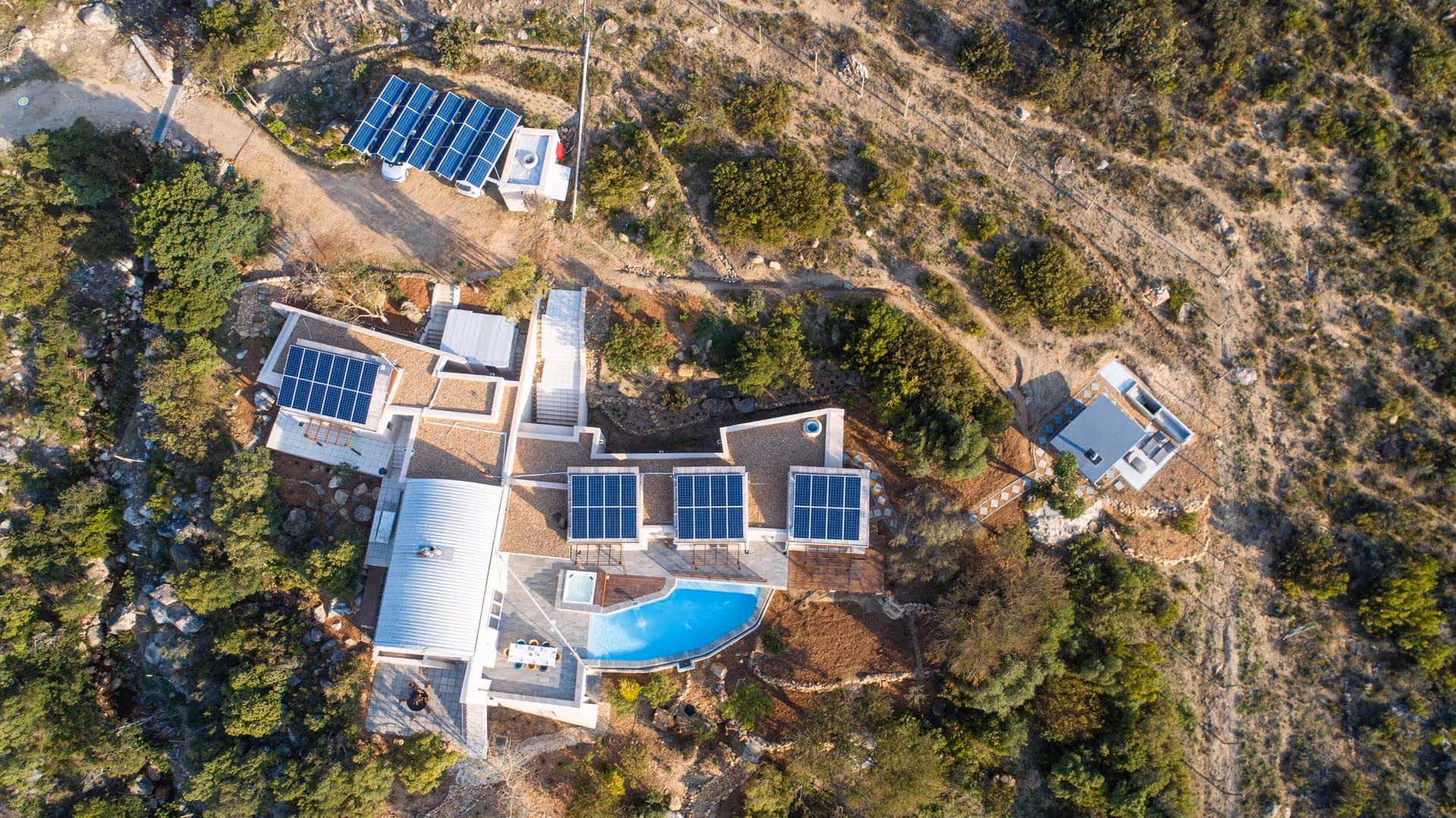The farm in Cape Town from a distance. You can see the SunSquare sail.