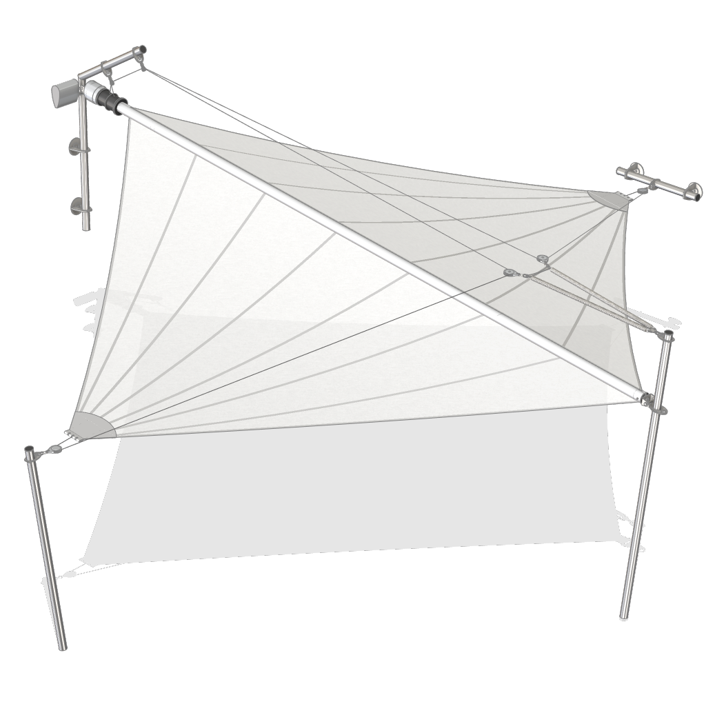 SunSquare system - the first model with which the marketing of automatic sun sails began. SunSquare held the worldwide patent.
