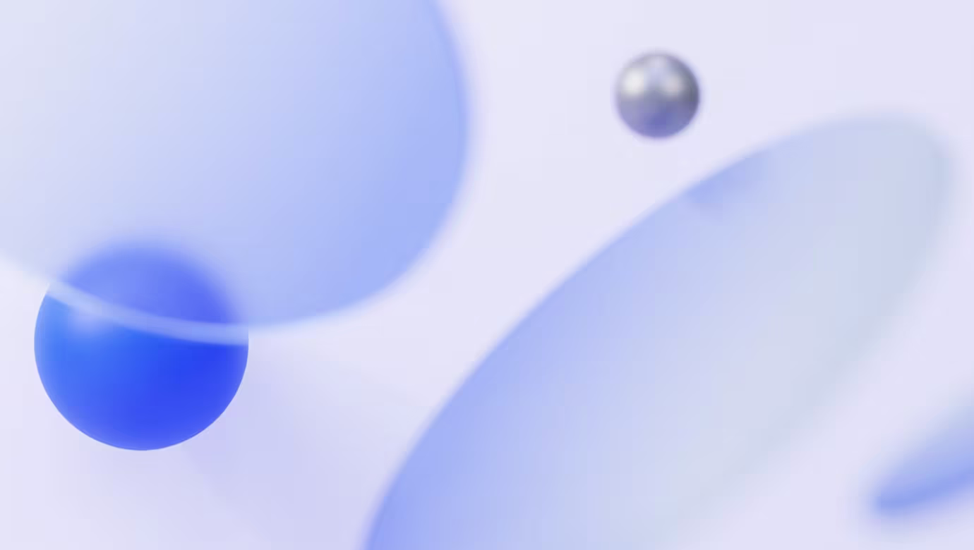 Blue-tinted illustration showing blurred discs in the front, and focus on a blue and silver ball behind the discs.