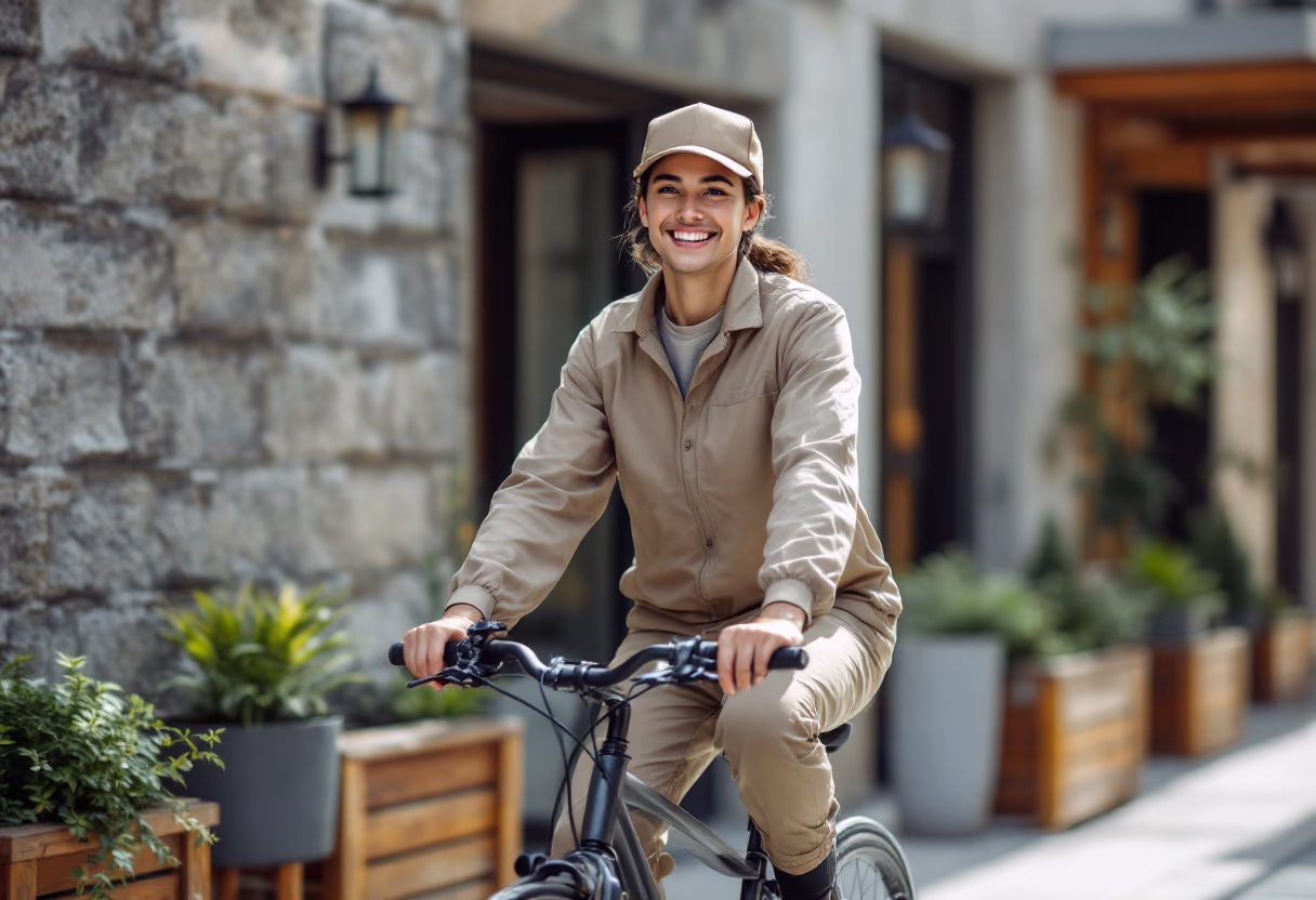 image of courier in uniform for a courier & delivery service