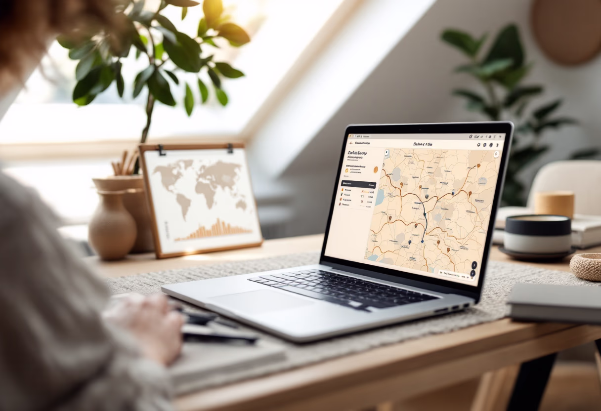 image of delivery route map (for a courier & delivery service)