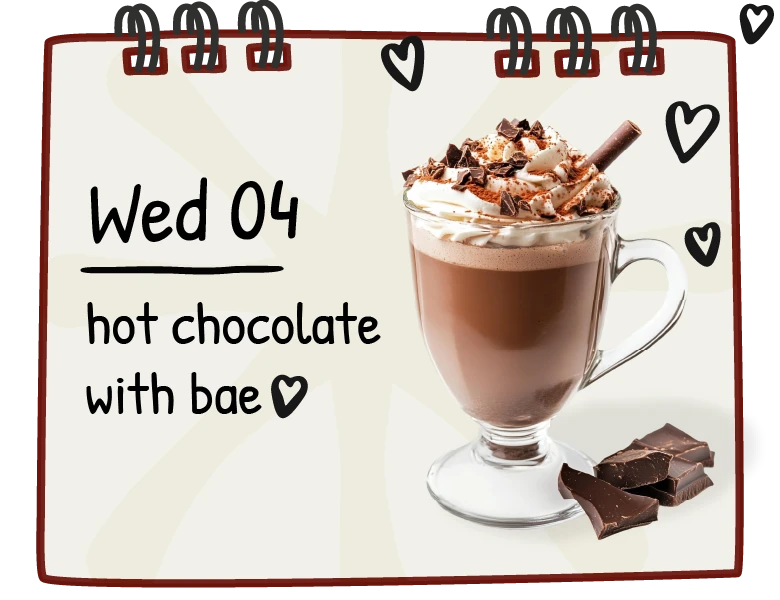 Calendar offer: Warm up with hot chocolate on Wednesday