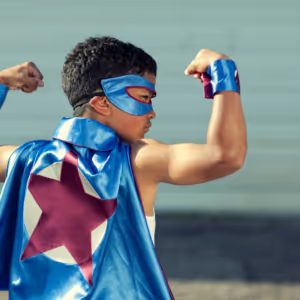 boy showing arms