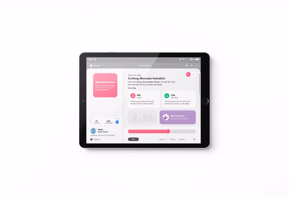 [interface] image of a tablet with an educational app (for edtech)
