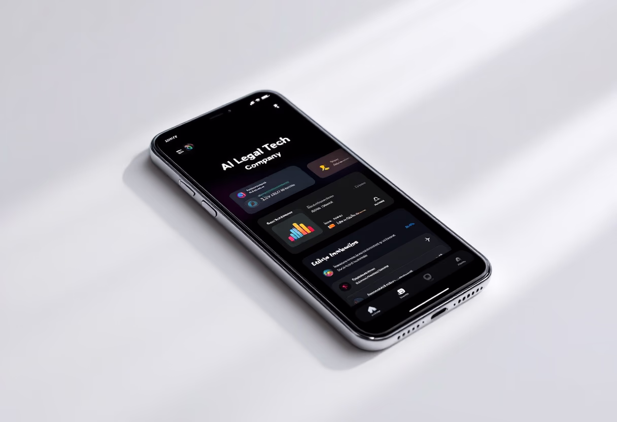 [interface] image of a mobile device with a website loading on it (for an ai legal tech company)