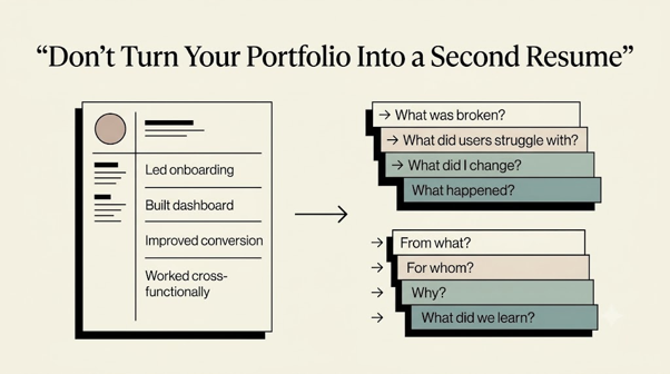 Illustration for the PRD example: show real thinking, not formatting