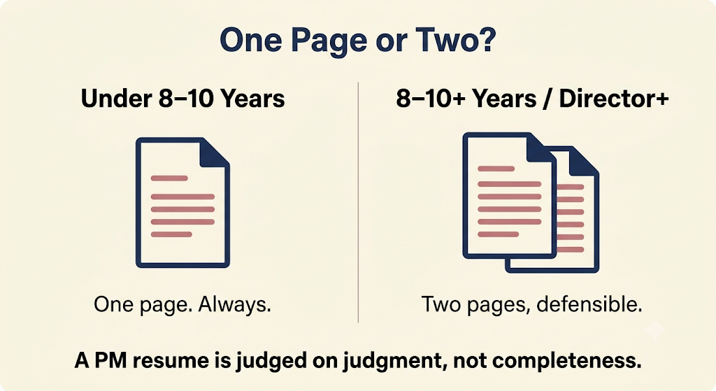 Mistakes that quietly get PM resumes closed: responsibilities instead of results, two pages at 3 years, skills with no backup bullet, blurred PM vs PO language, no portfolio link, and a summary anyone could have written.