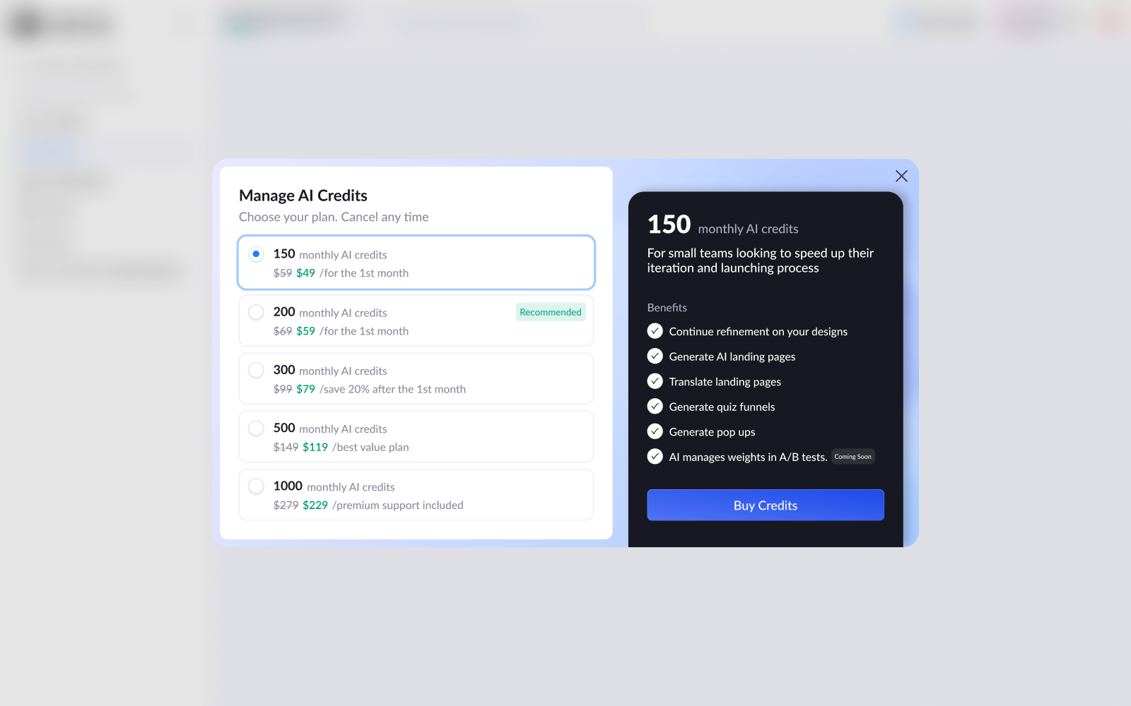 User interface showing two chat input boxes with the text 'Create a portfolio website for a designer...', one on a light background and one on a dark background, each with plus, tools, microphone, and send arrow icons.