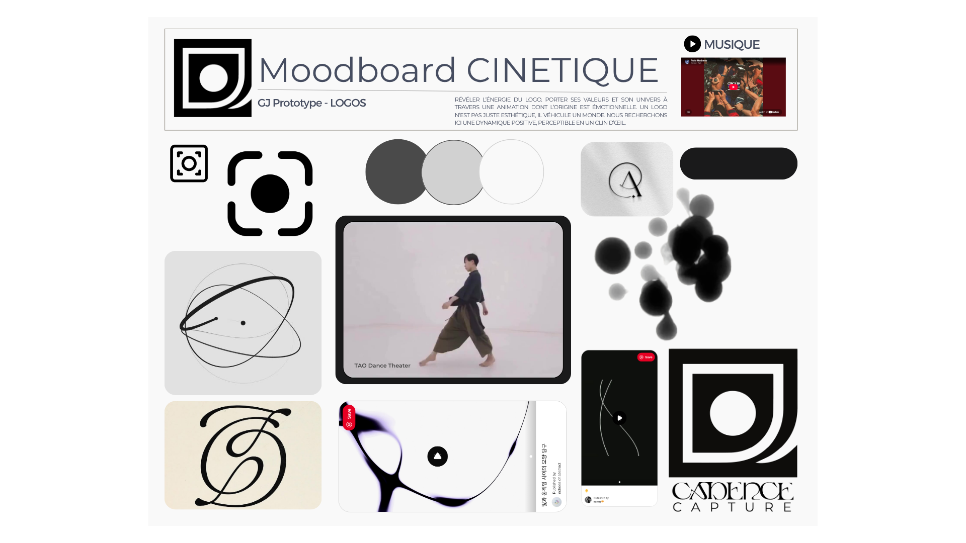 moodboard de création vidéo logo Cadence Capture 