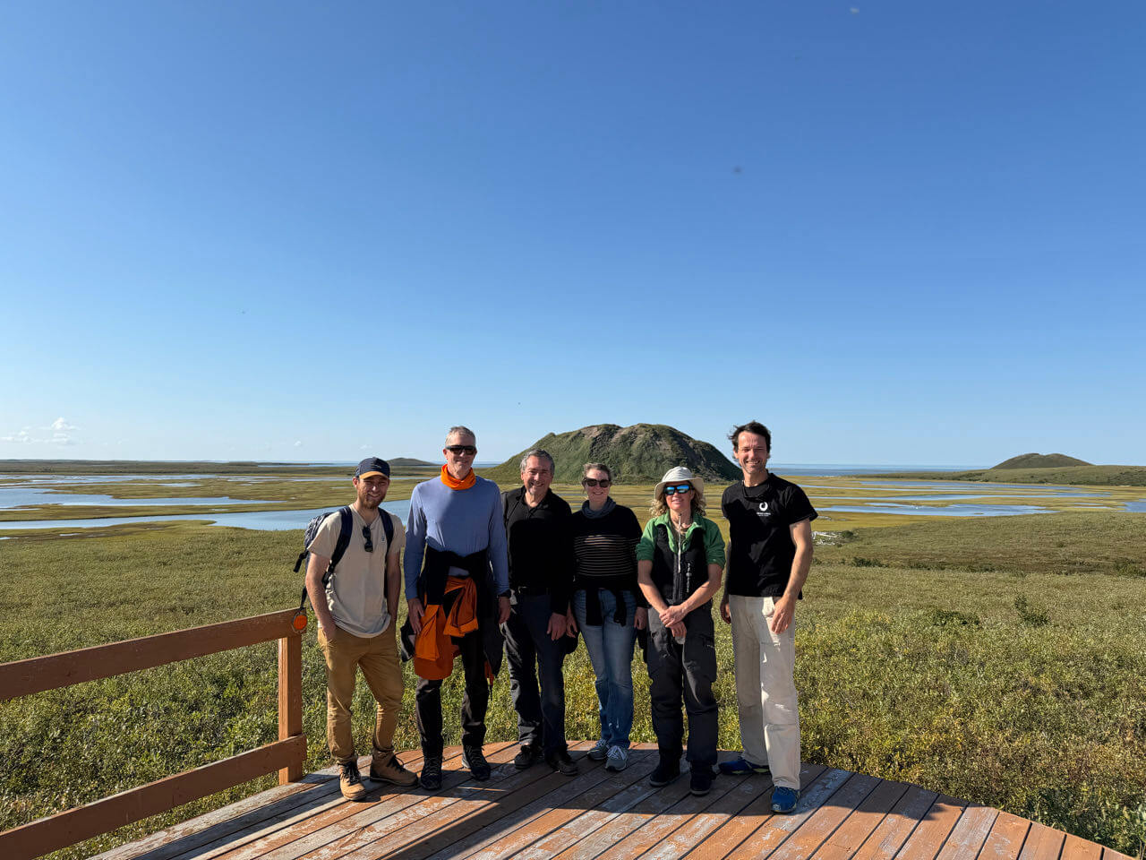 Crew members of Vanuily and Hafiz posing together during their Northwest Passage journey