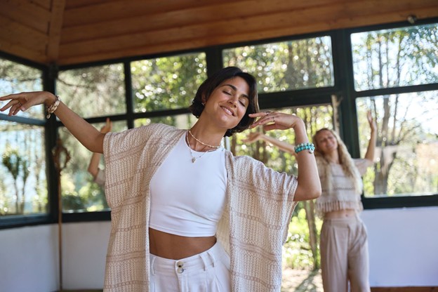 photo of doing yoga