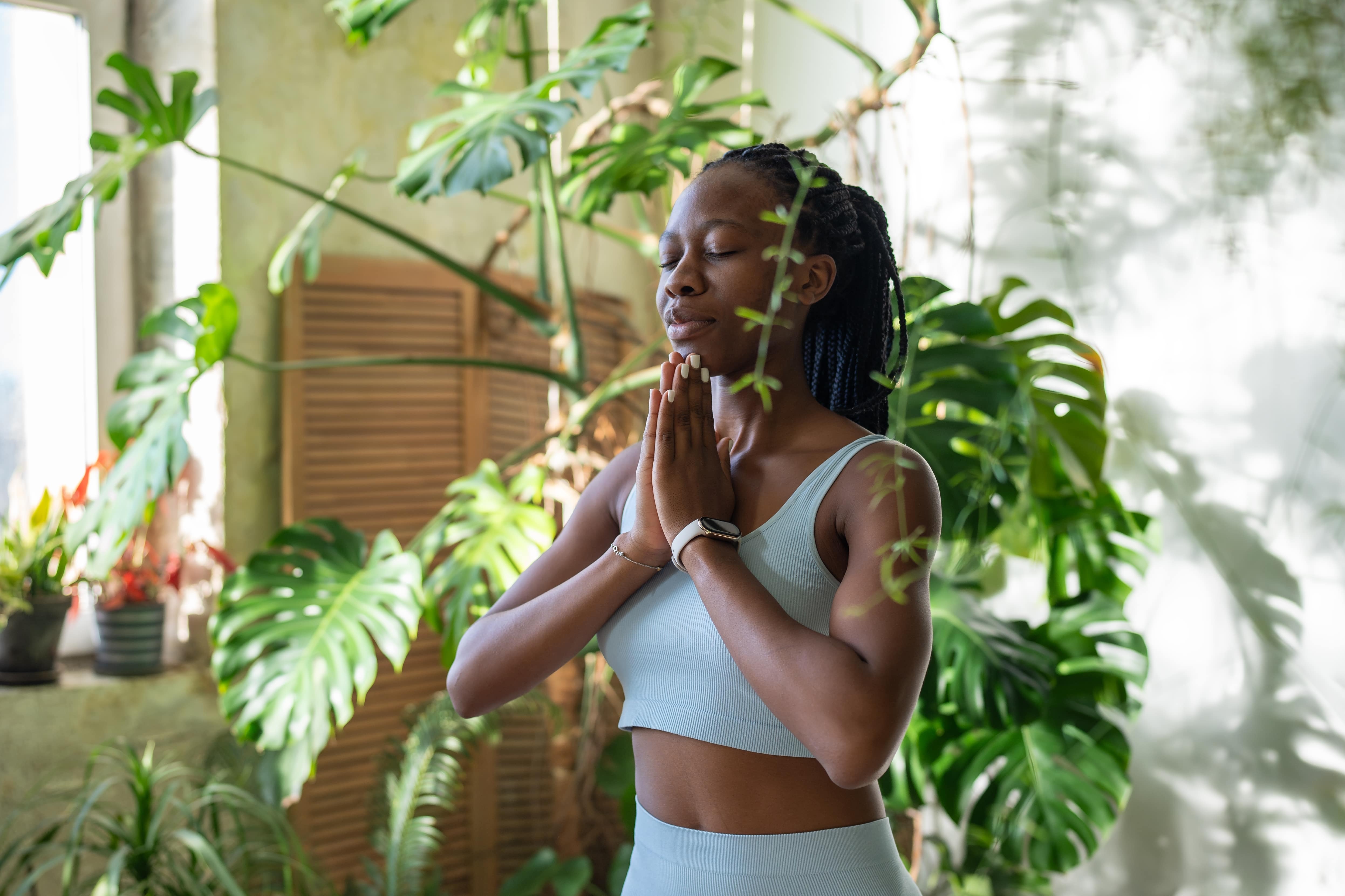 A girl doing yoga