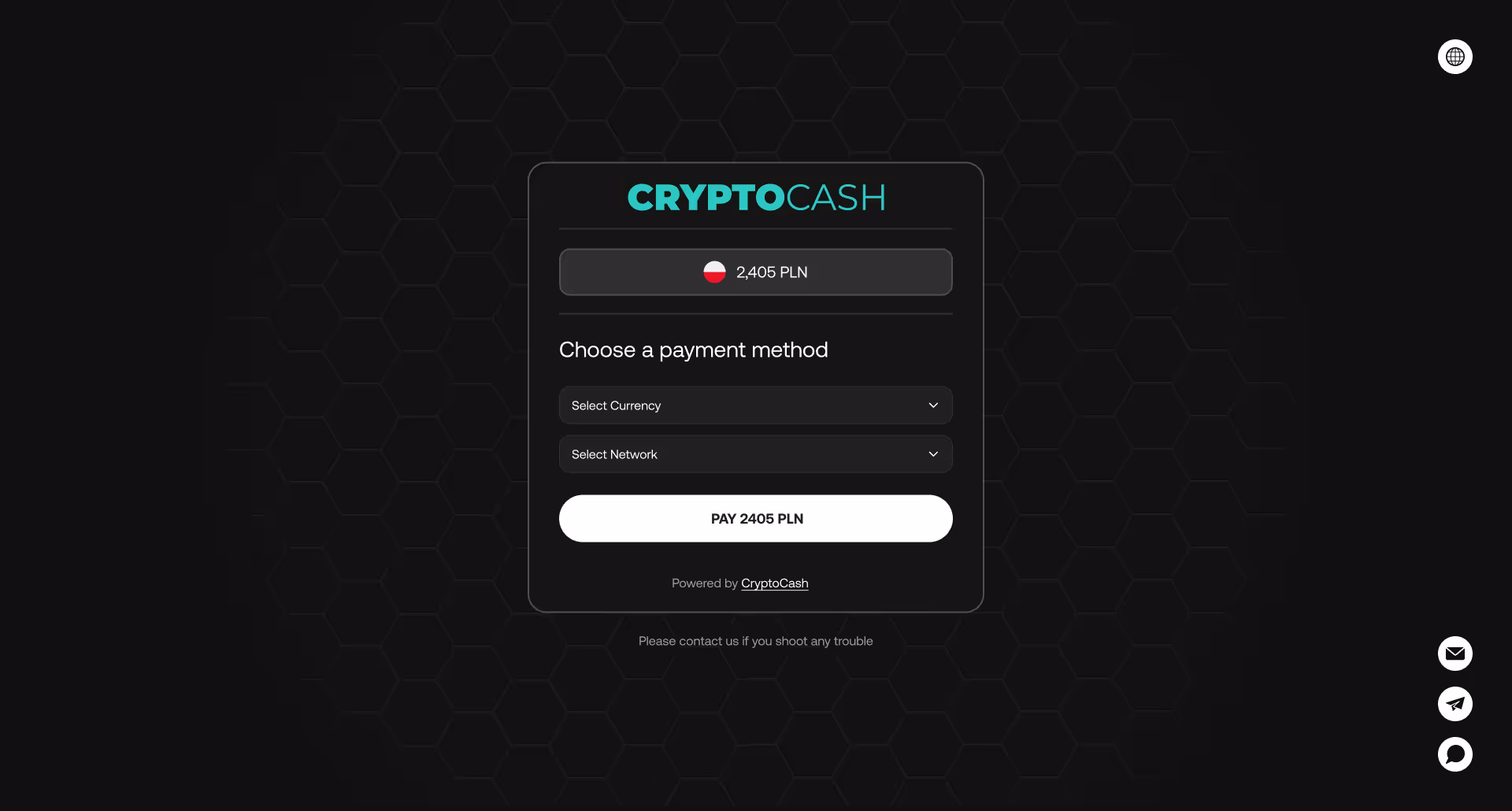 CryptoCash Merchant product screenshot