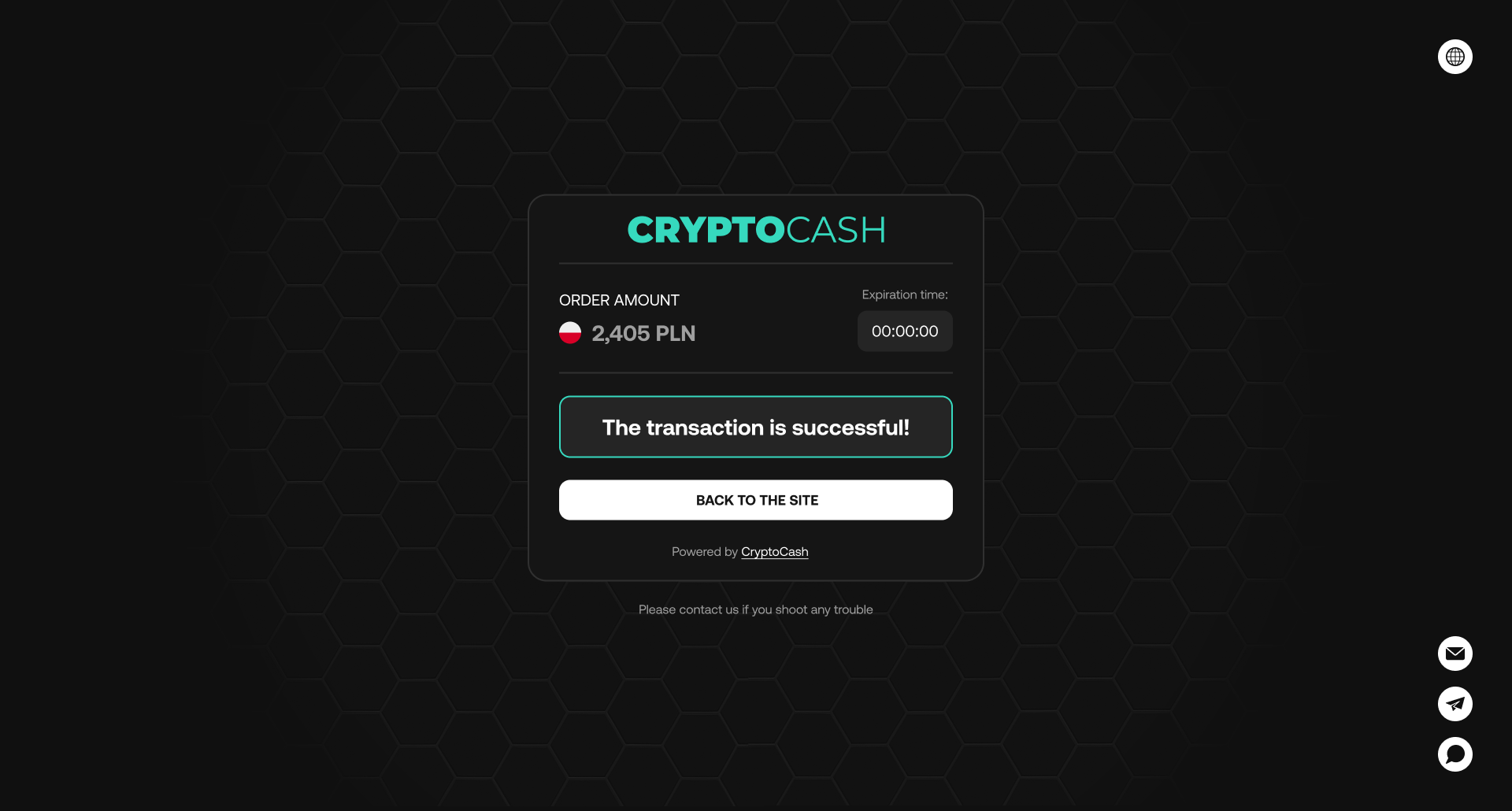 CryptoCash Merchant product screenshot