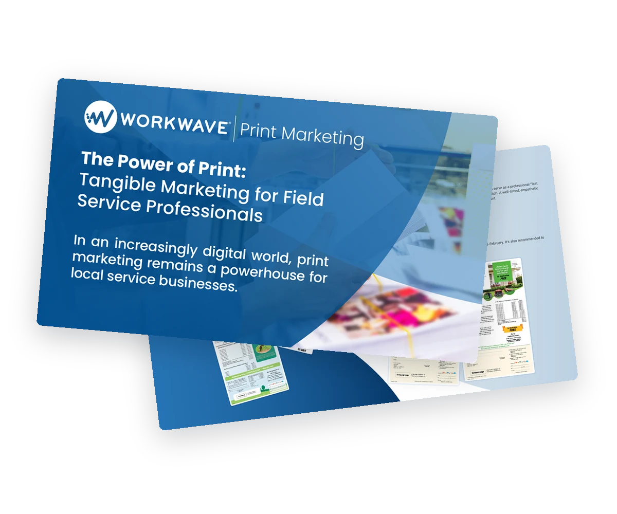 WorkWave Print Marketing brochure cover and product spread