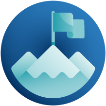 Flag on a mountain peak representing Own the Outcome