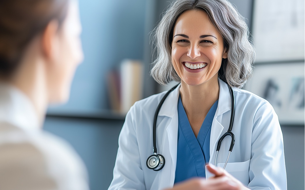 Eine Ärztin der Schmerzklinik Bad Mergentheim spricht mit einer Patientin