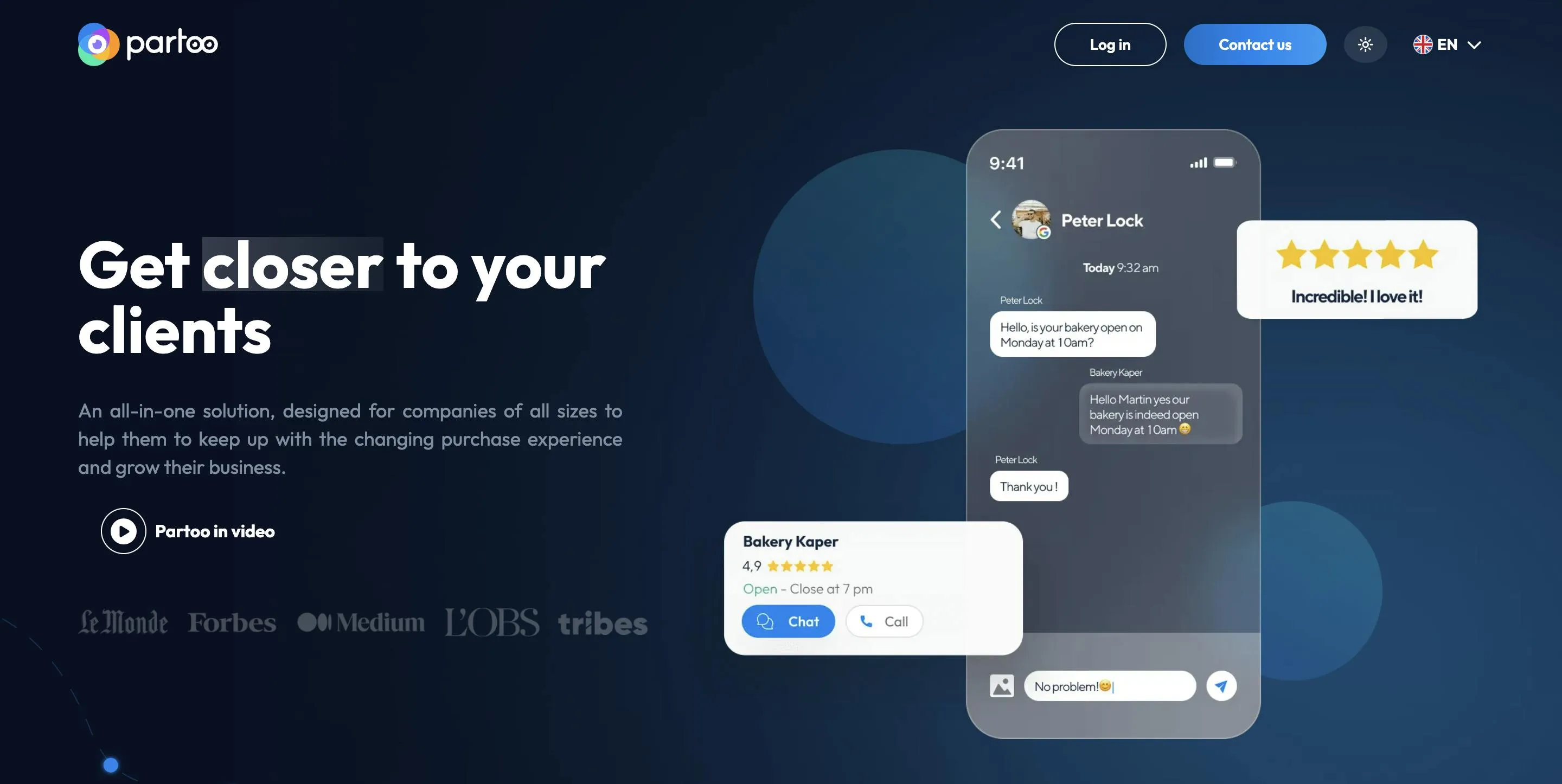 Partoo Landing Page