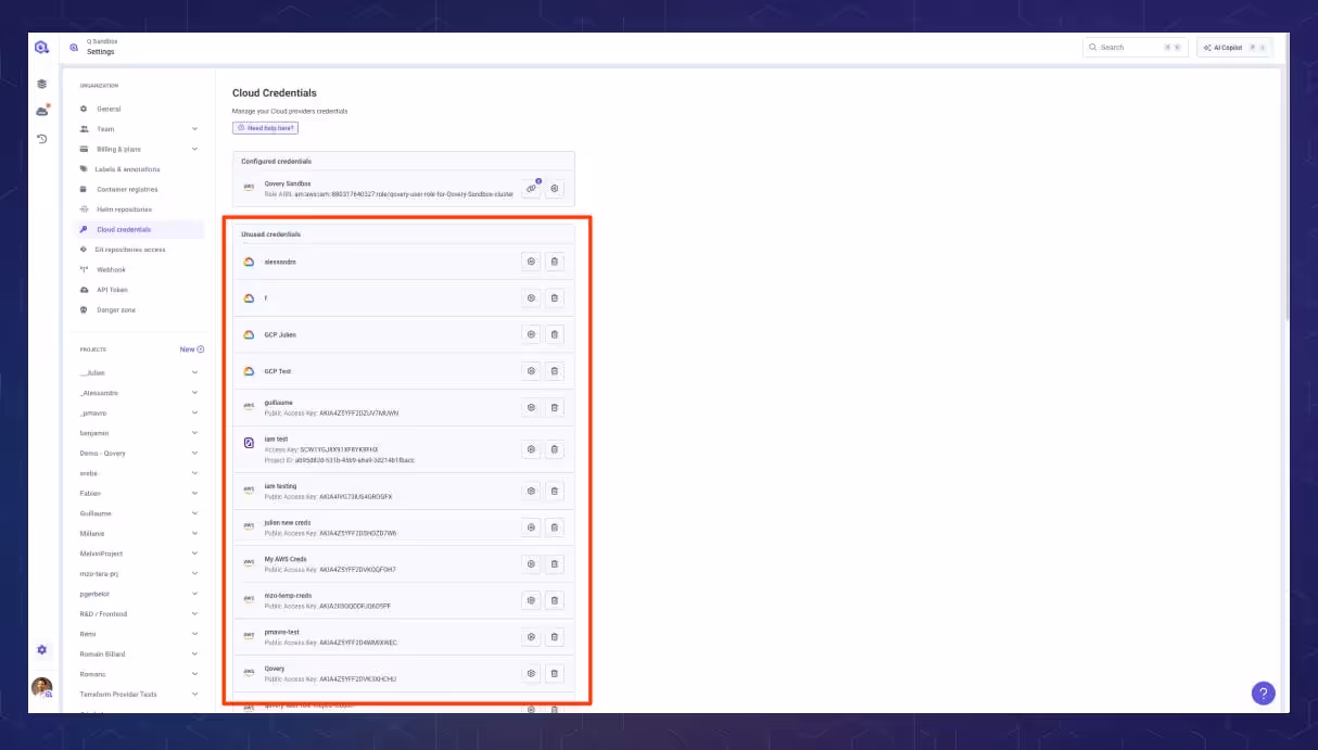 Used vs Unused credentials