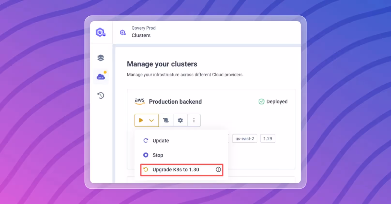 Triggering cluster upgrade