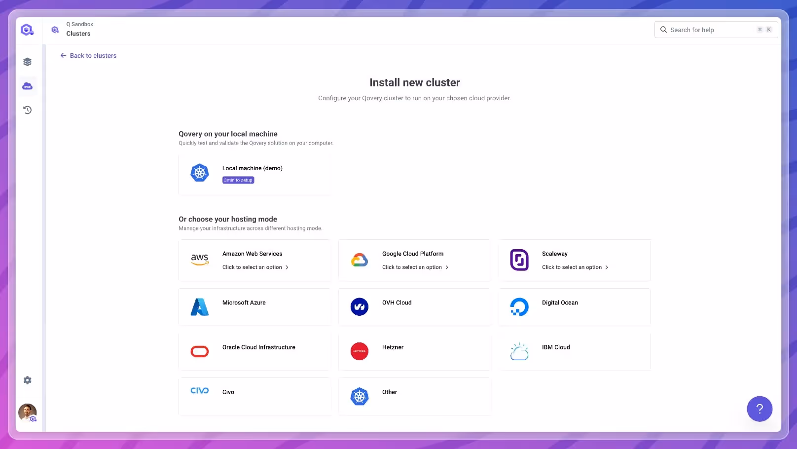 New Cluster Creation View