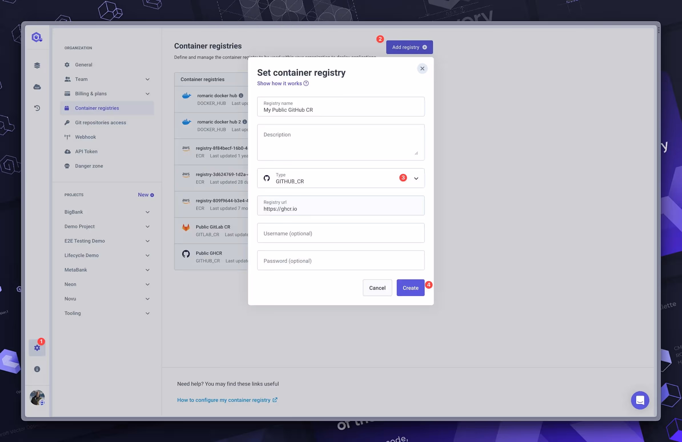 Add your GitHub Container Registry