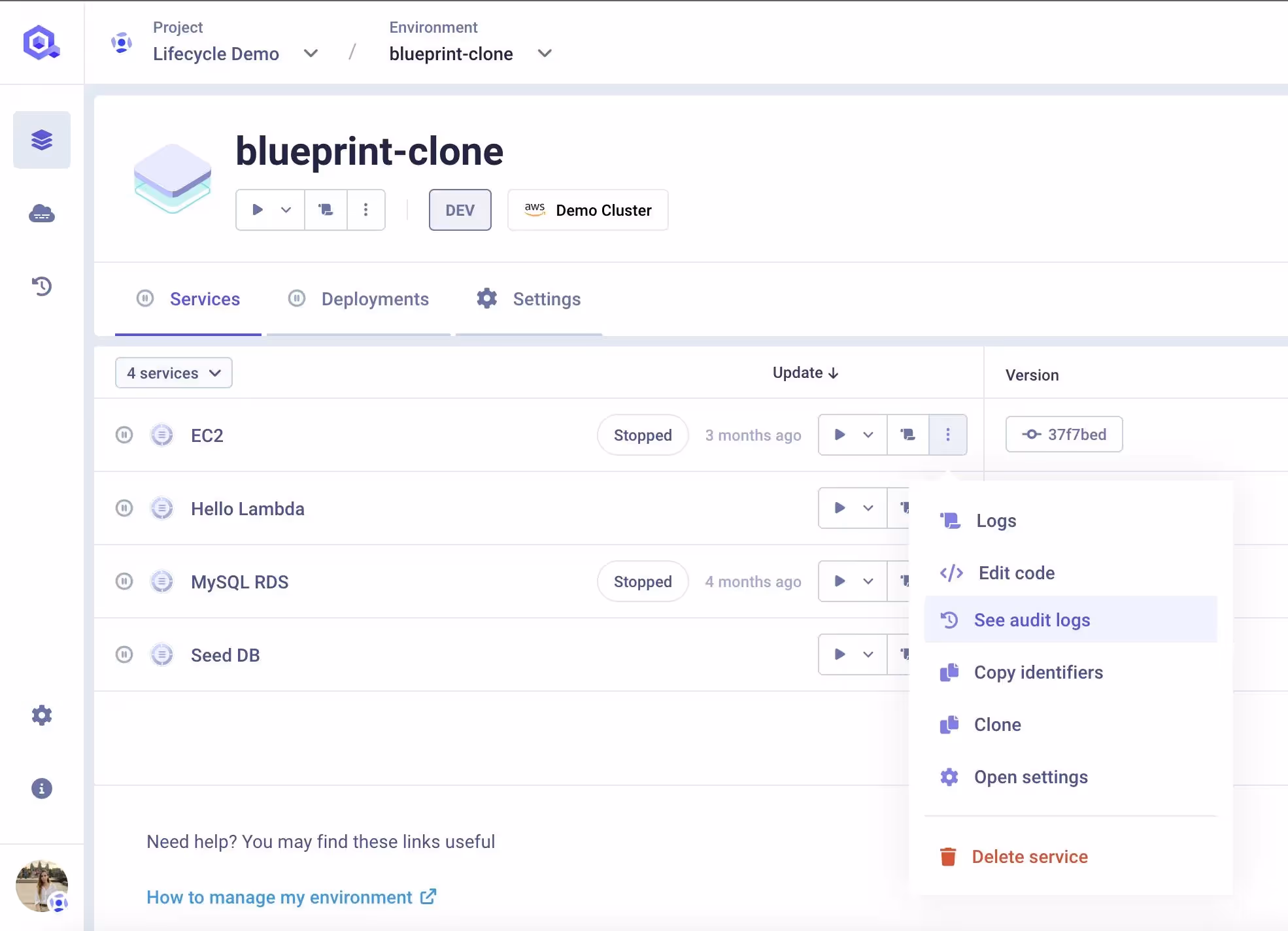 Audit Logs on the UI