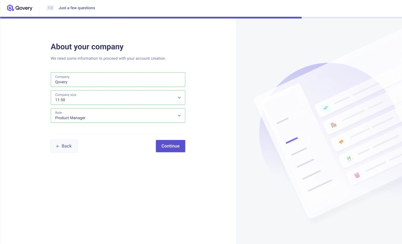Part of the new onboarding flow