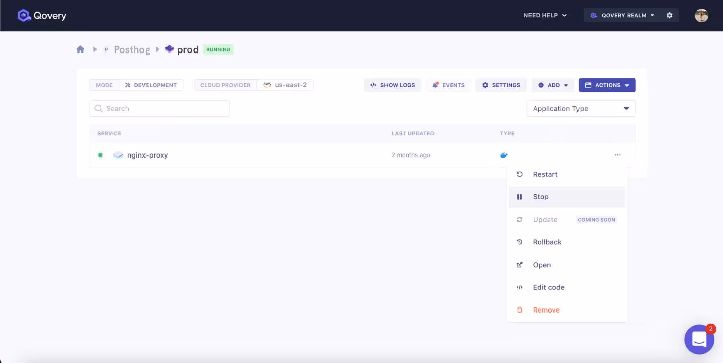 Stop a cluster feature