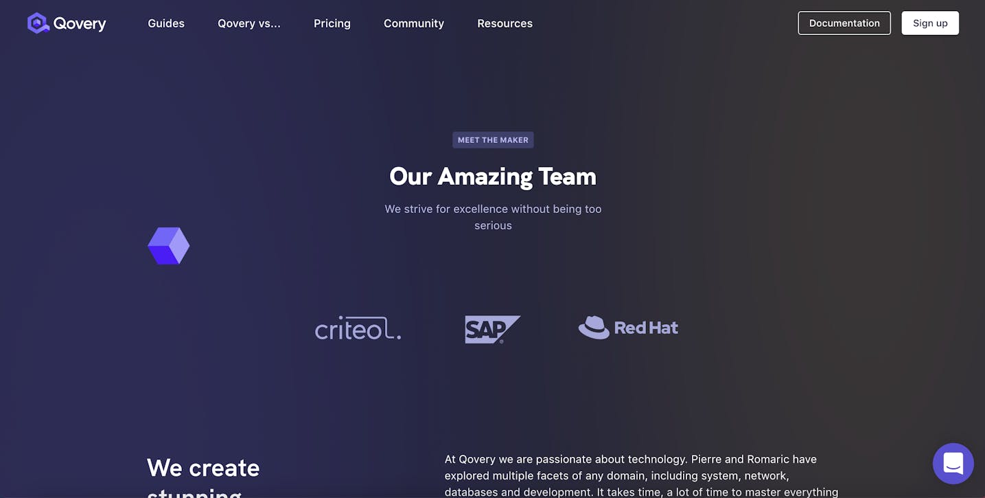 Team page