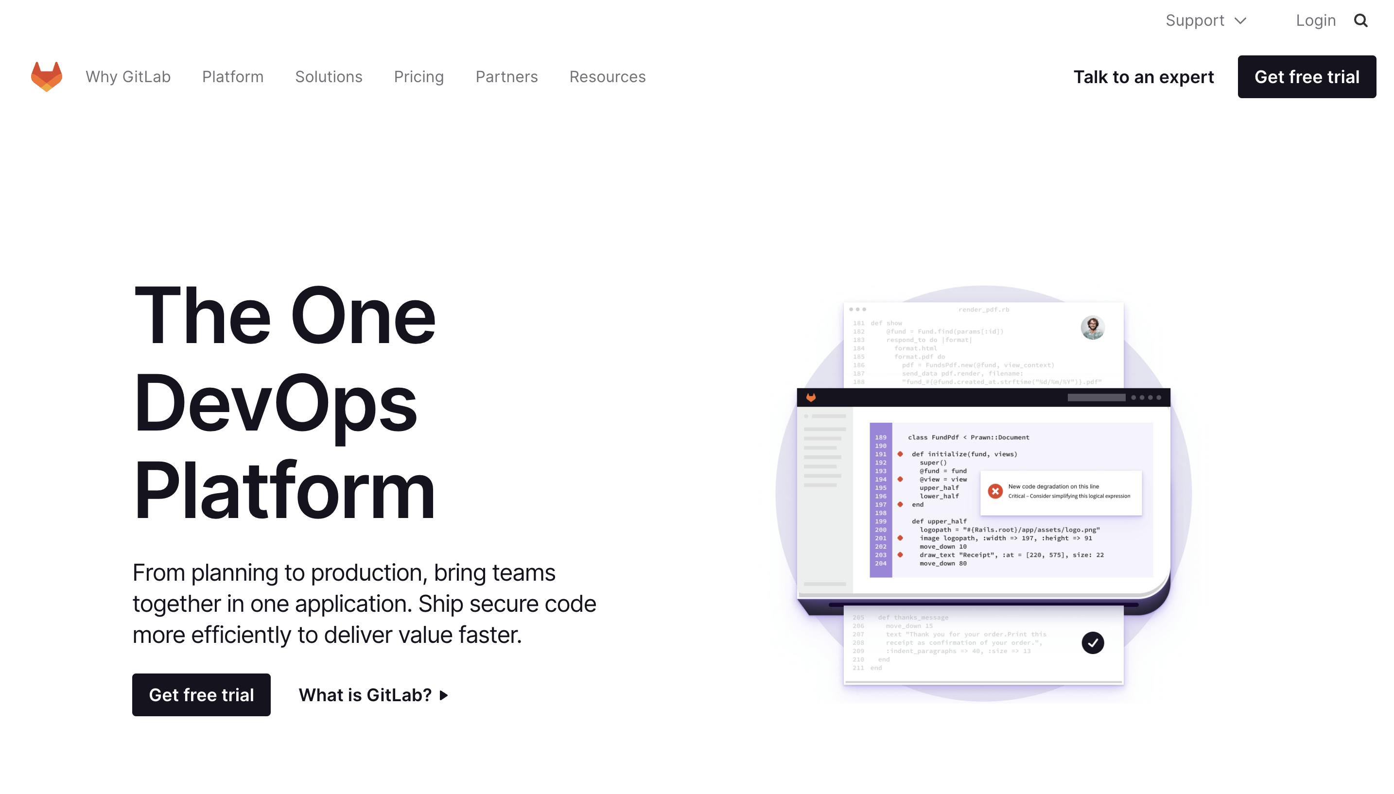 Gitlab Landing Page