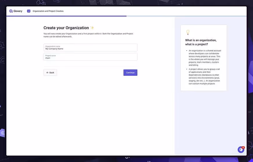Create your organization on Qovery