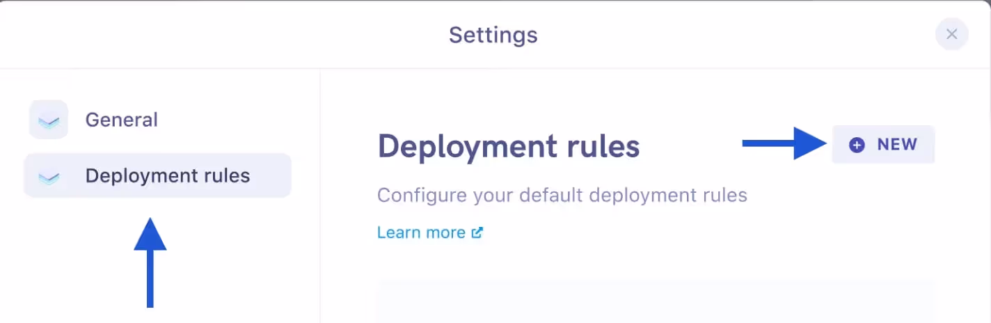 Deployment rules in the popup