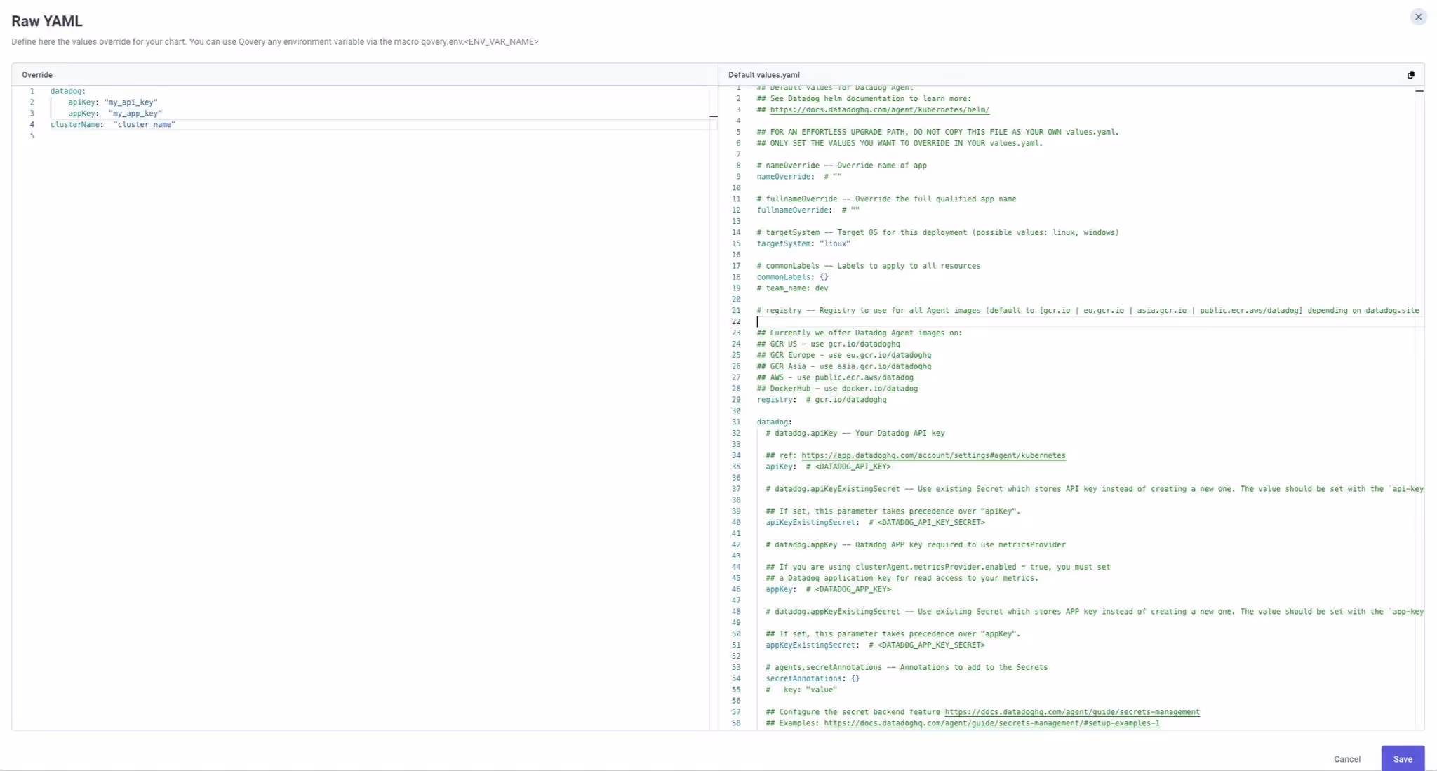 Filling Helm Values the easy way